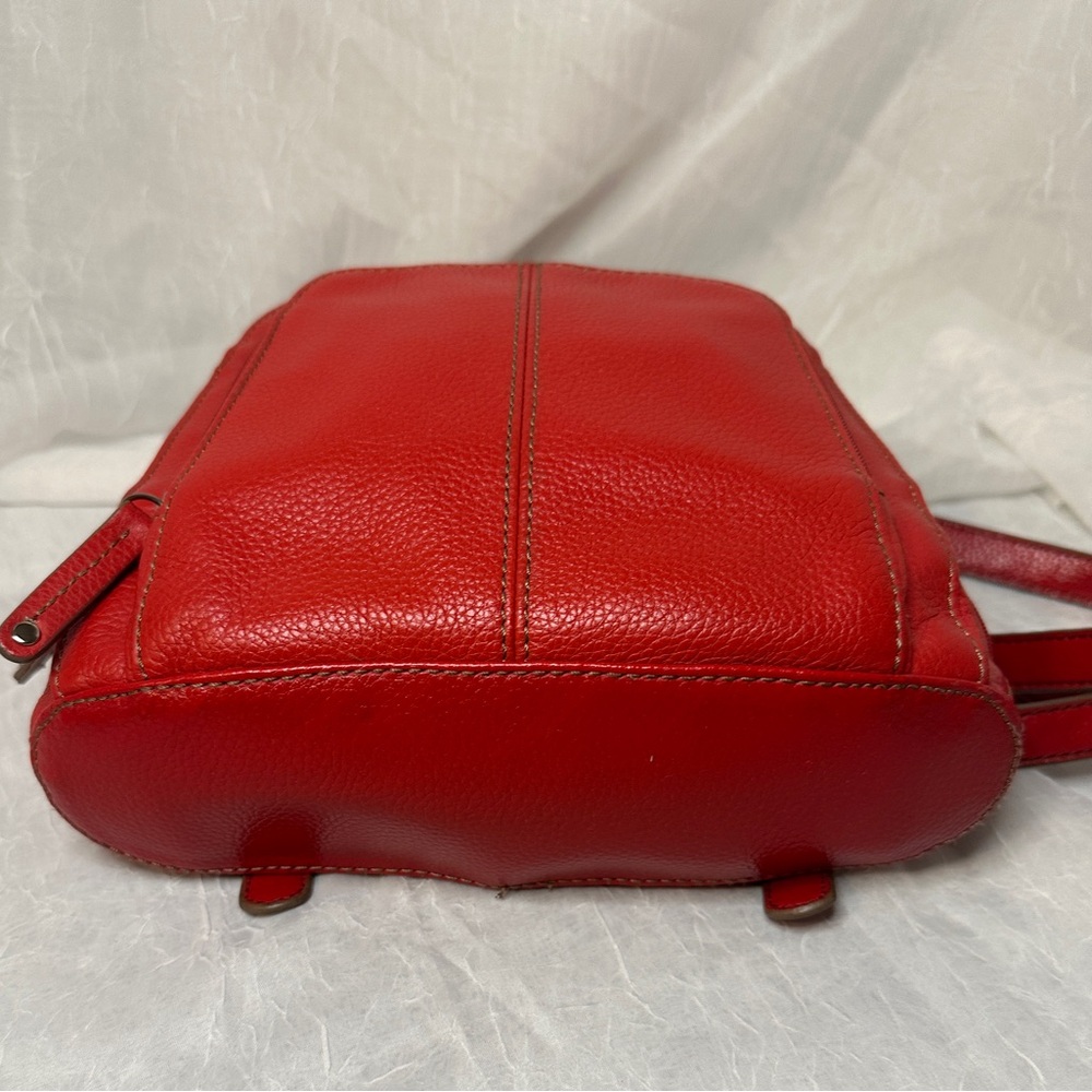 Red Leather Backpack - Tignanello - image 4